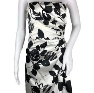 White House Black Market Satin Cocktail Dress Floral